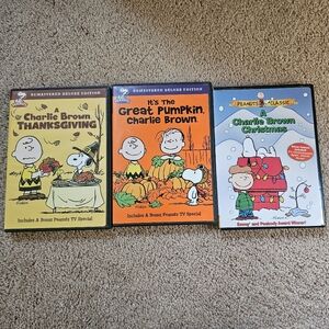 Set of 3 PEANUTS DVD CLASSICS. Charlie Brown Snoopy